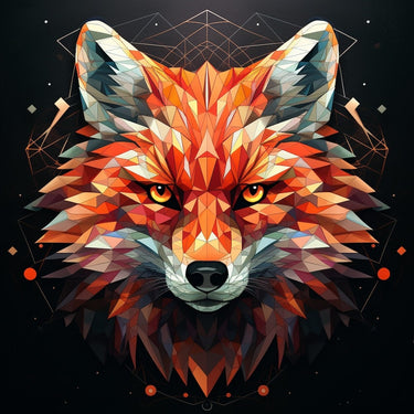 Geometric Fox Canvas